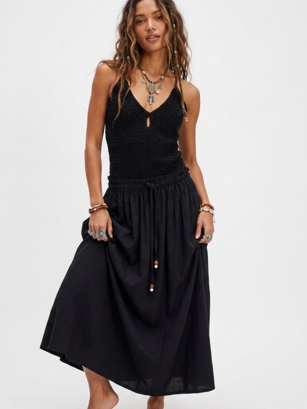 Free People Boho Maxi Skirt